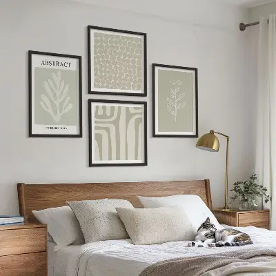 Set tablouri gata de agățat cu modele vegetale și geometrice