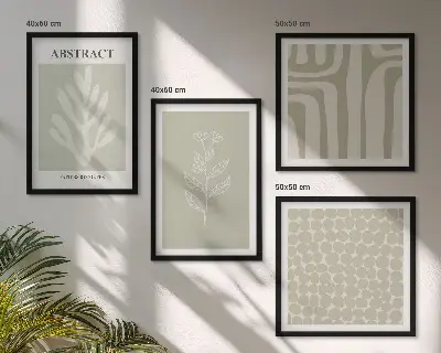 Set tablouri gata de agățat cu modele vegetale și geometrice