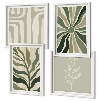 Compoziție de tablouri pentru perete Modele de plante minimalism verde