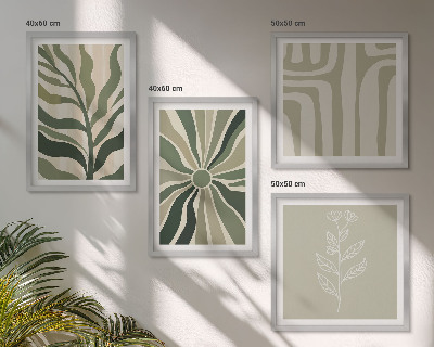 Compoziție de tablouri pentru perete Modele de plante minimalism verde