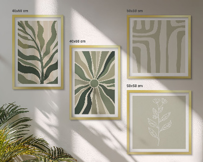 Compoziție de tablouri pentru perete Modele de plante minimalism verde