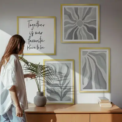 Compoziție de tablouri pentru perete cu ilustrații cu modele florale pastelate