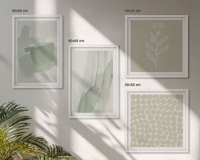 Compoziție de tablouri pentru perete Plante abstracte în acuarelă