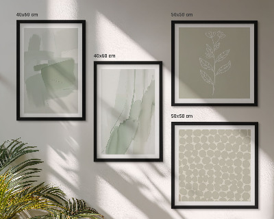 Compoziție de tablouri pentru perete Plante abstracte în acuarelă
