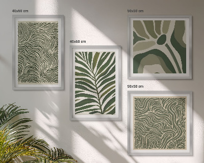 Set tablouri gata de agățat Modele de frunze și forme ondulate