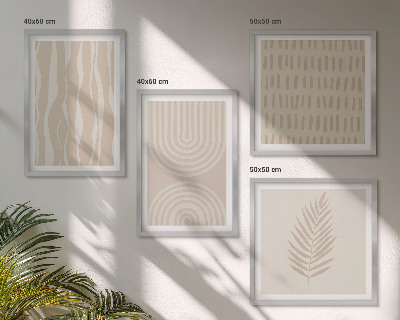 Set tablouri gata de agățat Modele de plante bej