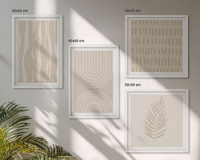 Set tablouri gata de agățat Modele de plante bej