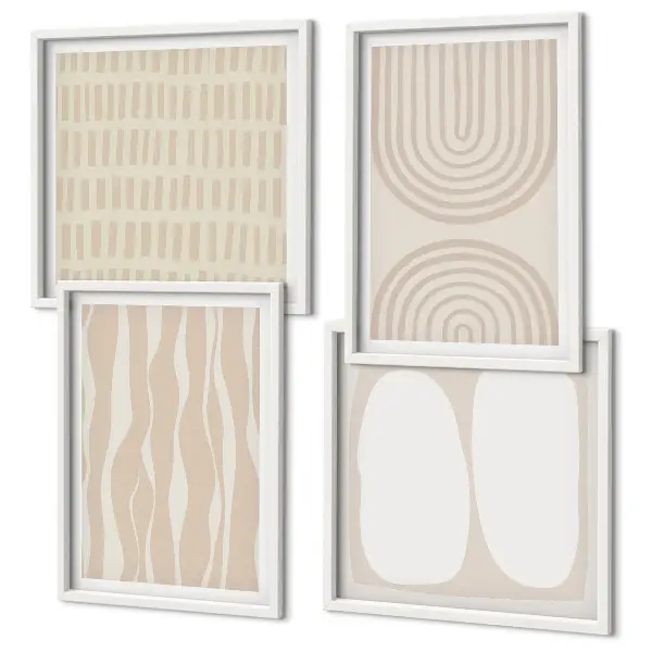 Set de tablouri decorative pentru perete cu imprimeu abstract în stil boho