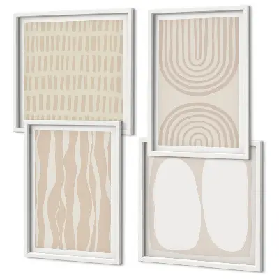 Set de tablouri decorative pentru perete cu imprimeu abstract în stil boho