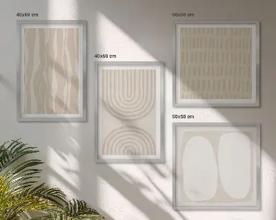 Set de tablouri decorative pentru perete cu imprimeu abstract în stil boho