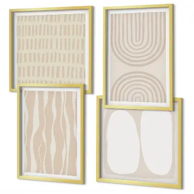 Set de tablouri decorative pentru perete cu imprimeu abstract în stil boho