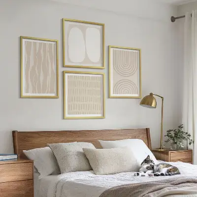 Set de tablouri decorative pentru perete cu imprimeu abstract în stil boho