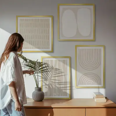 Set de tablouri decorative pentru perete cu imprimeu abstract în stil boho