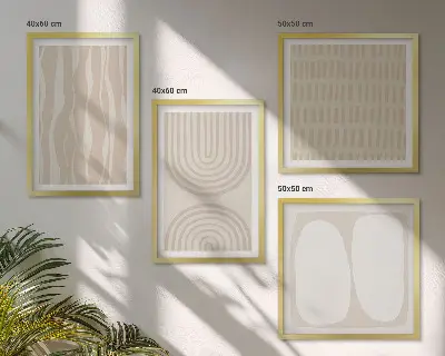 Set de tablouri decorative pentru perete cu imprimeu abstract în stil boho