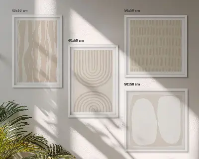 Set de tablouri decorative pentru perete cu imprimeu abstract în stil boho