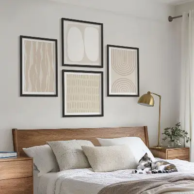 Set de tablouri decorative pentru perete cu imprimeu abstract în stil boho