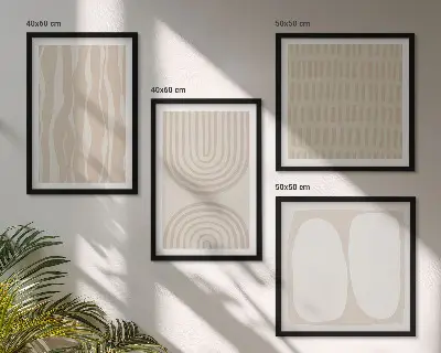 Set de tablouri decorative pentru perete cu imprimeu abstract în stil boho