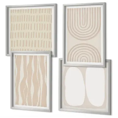 Set de tablouri decorative pentru perete cu imprimeu abstract în stil boho