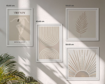 Compoziție de tablouri pentru perete Postere abstracte boho pastelate