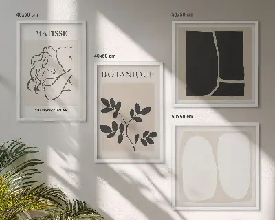 Set de tablouri picturi Matisse cu plante gata de agățat