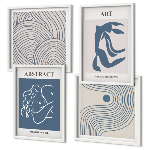 Compoziție de tablouri pentru perete Poster cu linii abstracte și valuri