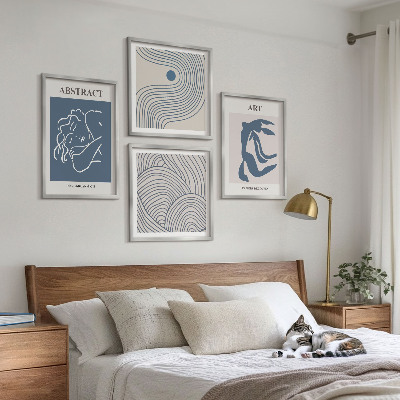 Compoziție de tablouri pentru perete Poster cu linii abstracte și valuri