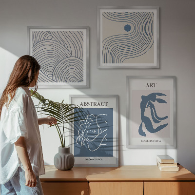 Compoziție de tablouri pentru perete Poster cu linii abstracte și valuri