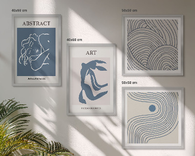 Compoziție de tablouri pentru perete Poster cu linii abstracte și valuri