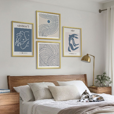 Compoziție de tablouri pentru perete Poster cu linii abstracte și valuri