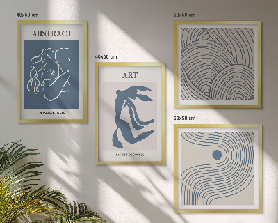 Compoziție de tablouri pentru perete Poster cu linii abstracte și valuri