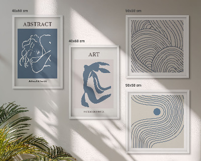 Compoziție de tablouri pentru perete Poster cu linii abstracte și valuri
