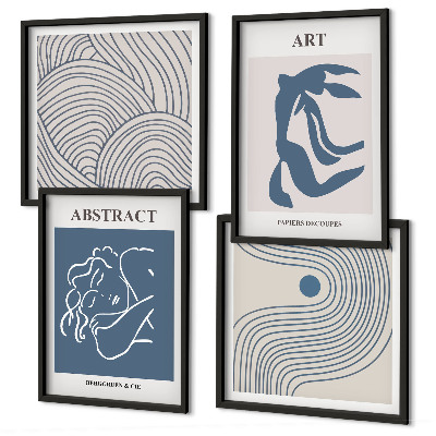 Compoziție de tablouri pentru perete Poster cu linii abstracte și valuri