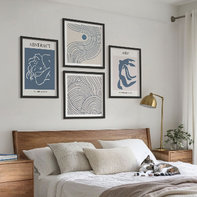 Compoziție de tablouri pentru perete Poster cu linii abstracte și valuri
