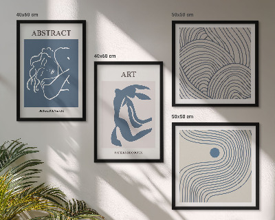 Compoziție de tablouri pentru perete Poster cu linii abstracte și valuri