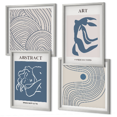 Compoziție de tablouri pentru perete Poster cu linii abstracte și valuri