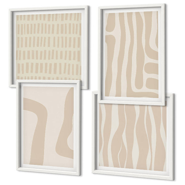 Compoziție de tablouri pentru perete Forme abstracte boho