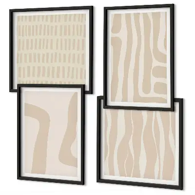 Compoziție de tablouri pentru perete cu forme abstracte în stil boho