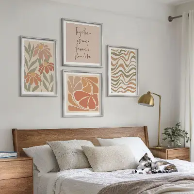 Set de tablouri Flori abstracte pastelate gata de agățat