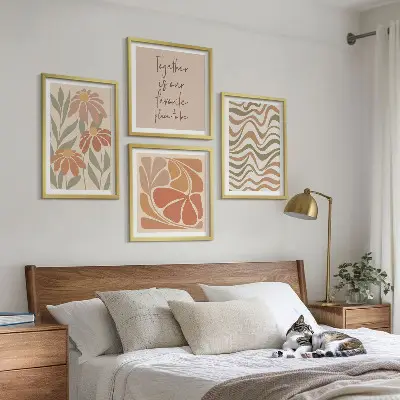 Set de tablouri Flori abstracte pastelate gata de agățat