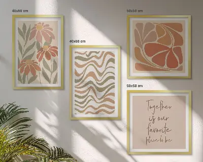 Set de tablouri Flori abstracte pastelate gata de agățat