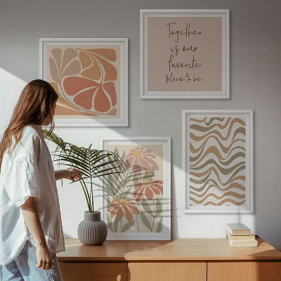 Set tablouri gata de agățat Flori abstracte pastelate