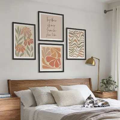 Set de tablouri Flori abstracte pastelate gata de agățat