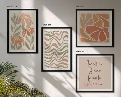 Set de tablouri Flori abstracte pastelate gata de agățat