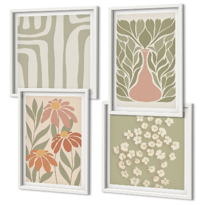 Set tablouri gata de agățat Boho minimalist floral