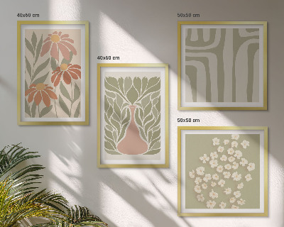 Set tablouri gata de agățat Boho minimalist floral