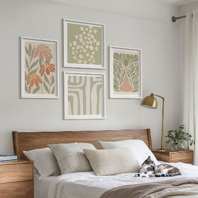 Set tablouri gata de agățat Boho minimalist floral
