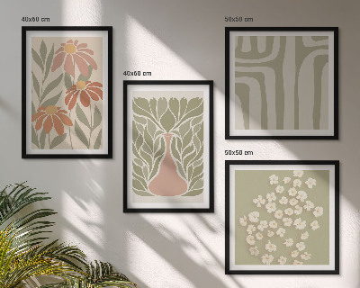Set tablouri gata de agățat Boho minimalist floral