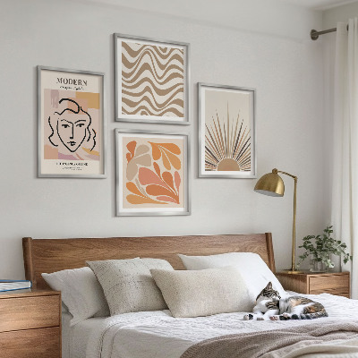 Compoziție de tablouri pentru perete Forme pastelate boho de soare
