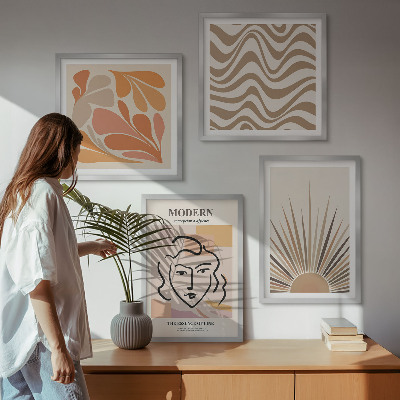 Compoziție de tablouri pentru perete Forme pastelate boho de soare