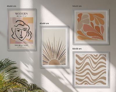 Compoziție de tablouri pentru perete Forme pastelate boho de soare